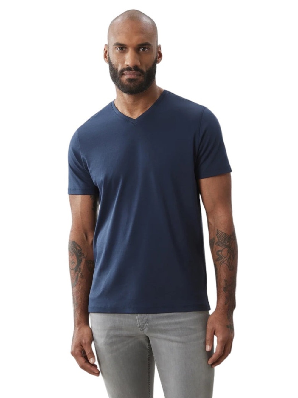 Robert Barakett Men's V-Neck Short Sleeve Tee Large in Blue Night